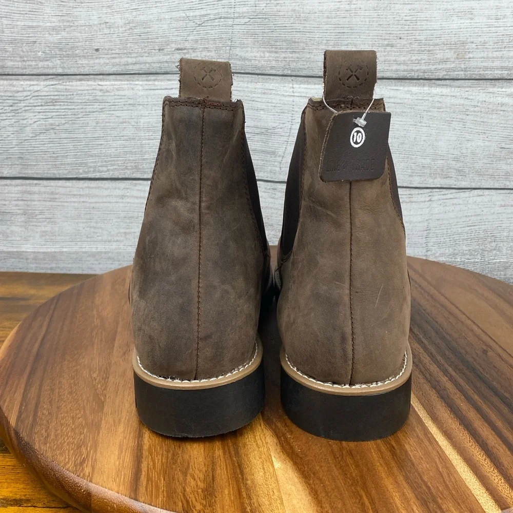 NEW Line of Trade Brown Leather The Foundation Chelsea Boot Men’s Size 10